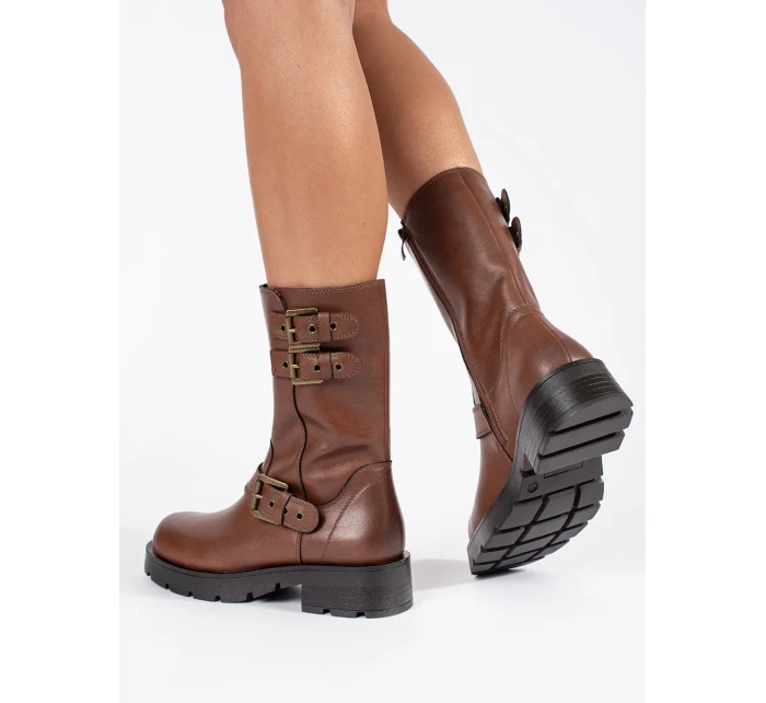 Pohodlné hnědé kotníčkové boty dámské platforma Pohodlné hnědé kotníčkové boty dámské platforma