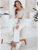 Dámský žebrovaný svetr ecru Dstreet model 21990954 - FashionStreet