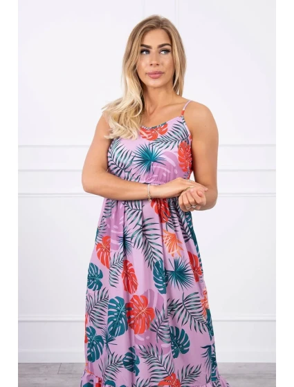 Šaty s motívom listov fialovej Šaty s motívom listov fialovej