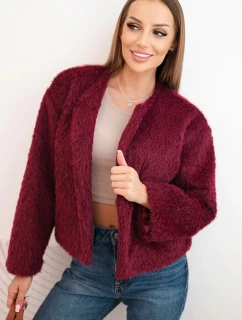 Dámská bunda bez zapínání model 21345073 bordová - K-Fashion