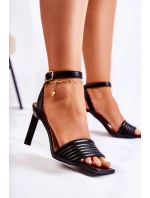 Damskie Sandały Na Obcasie Czarne Camellia