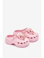 Dětské Dívčí Pantofle Pěnové S Mašlí A Ozdobami Růžové model 21700393 - Boto Dětské Dívčí Pantofle Pěnové S Mašlí A Ozdobami Růžové model 21700393 - Boto
