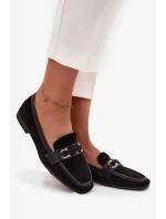 Mokasyny Loafersy Damskie Z Ozdobnym Elementem Czarne Evelora Mokasyny Loafersy Damskie Z Ozdobnym Elementem Czarne Evelora