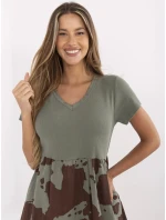 Sukienka DHJ SK model 21142128 khaki - FPrice Sukienka DHJ SK model 21142128 khaki - FPrice