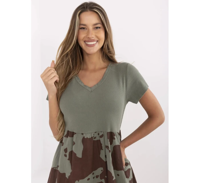 Sukienka DHJ SK model 21142128 khaki - FPrice Sukienka DHJ SK model 21142128 khaki - FPrice