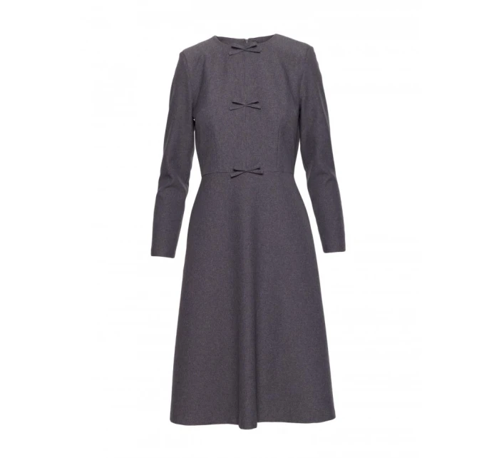 model 21319075 Šaty s mašlemi šedé - STYLOVE model 21319075 Šaty s mašlemi šedé - STYLOVE