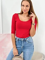 Blúzka s okrúhlym výstrihom 8832 červená - Kesi