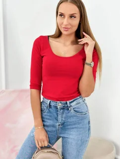 Blúzka s okrúhlym výstrihom 8832 červená - Kesi