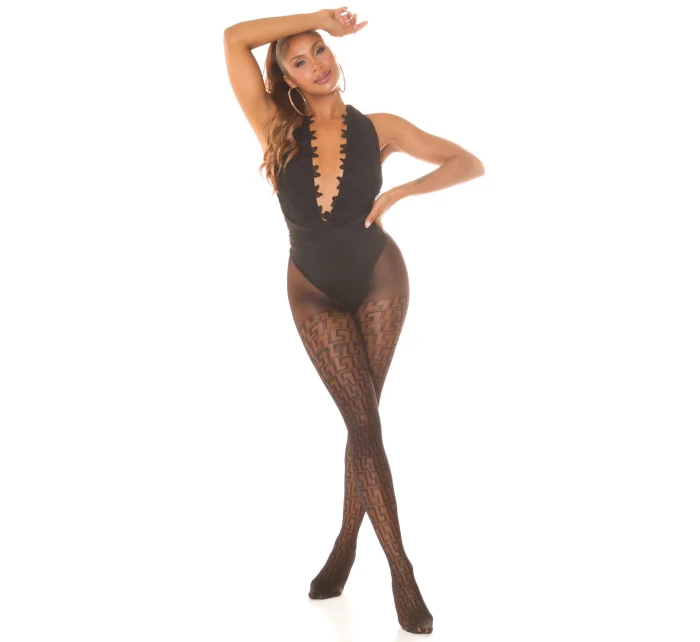 Pančuchy s geometrickým vzorom SH5015 - InStylefashion