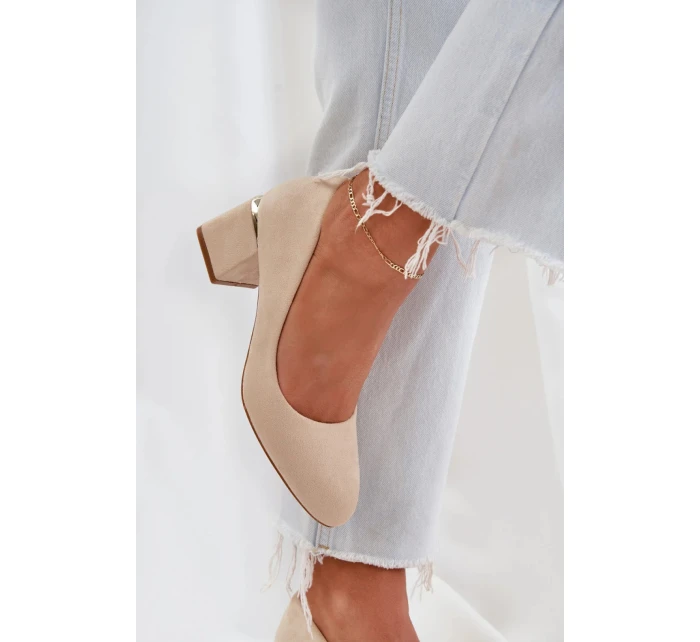 Lodičky na sloupku model 21253432 béžové Step in style - SWEET SHOES Lodičky na sloupku model 21253432 béžové Step in style - SWEET SHOES