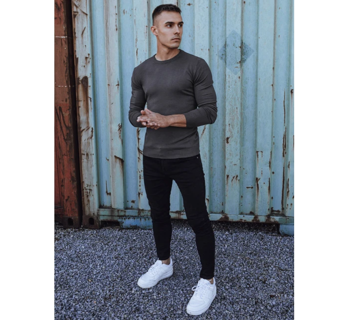 Pánský klasický svetr tmavě šedý Dstreet model 21980564 - FashionStreet Pánský klasický svetr tmavě šedý Dstreet model 21980564 - FashionStreet