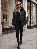 Kurtka damska zimowa pikowana z kapturem czarna model 22365011 - FashionStreet