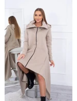 Zateplené šaty s dlhšími bokmi svetlo béžovej Zateplené šaty s dlhšími bokmi svetlo béžovej