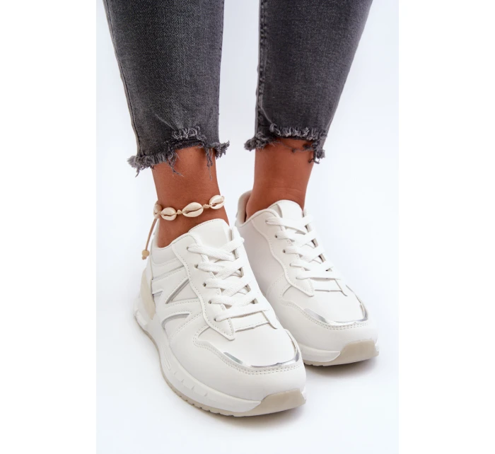 Dámské bílé tenisky z ekokože model 21657592 - Boto Dámské bílé tenisky z ekokože model 21657592 - Boto