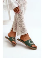 Dámské Ploché Žabky S Zelené model 21664504 - S.Barski Dámské Ploché Žabky S Zelené model 21664504 - S.Barski