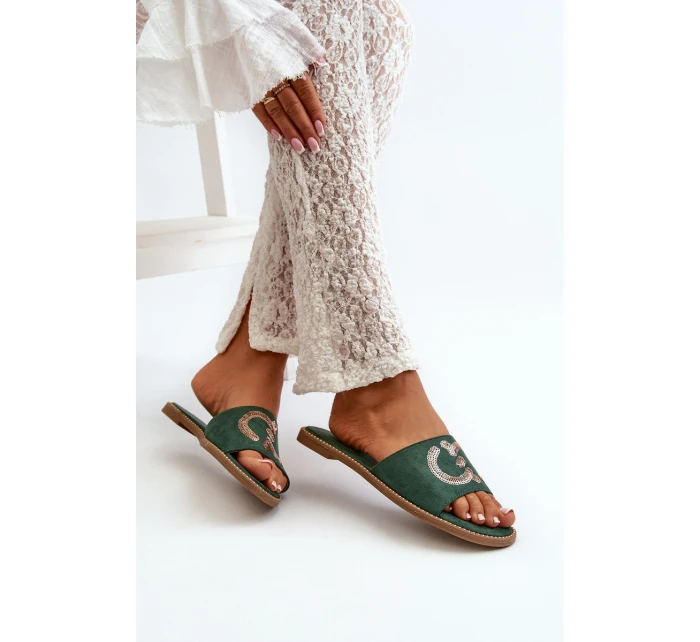 Dámské Ploché Žabky S Zelené model 21664504 - S.Barski Dámské Ploché Žabky S Zelené model 21664504 - S.Barski