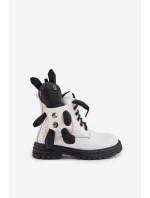 Kožené Zateplené Dětské Boty Na Zip S Bílé model 21675604 - VINCEZA