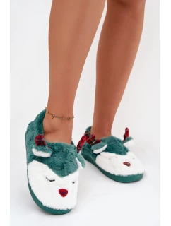 Vánoční dámské pantofle s motivem kožené zelené model 21772577 - Boto