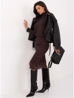 Spódnica MI SD model 21724651 ciemny brązowy - FPrice