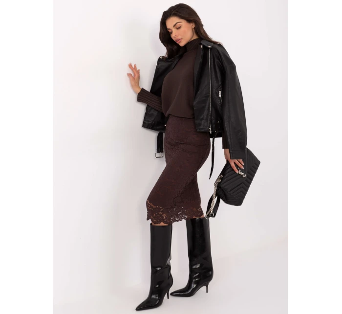 Spódnica MI SD model 21724651 ciemny brązowy - FPrice