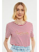 Monnari Blúzky Pruhované dámske tričko Multi Red