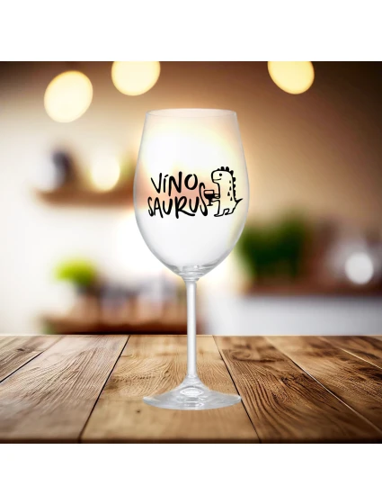 VÍNOSAURUS - čirá sklenice na víno 350 ml