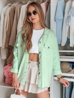 Dámska oversize košeľová bunda OVERBOR mint FashionStreet TY4891