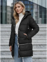 Dámska dlhá zimná bunda čierna Dstreet TY5151