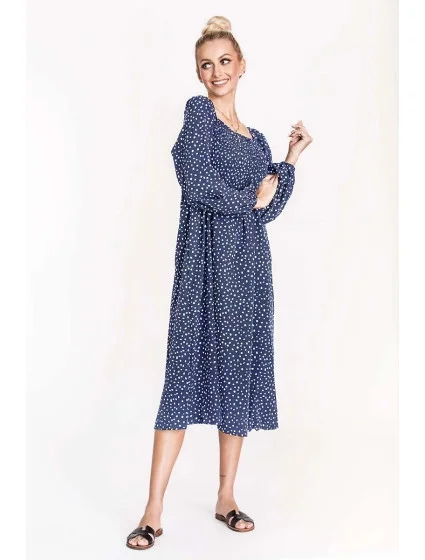 Svetlomodré dámske šaty na ramienka Ann Gissy (DLY018)