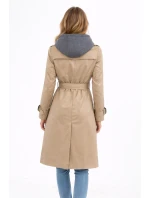 z kapturem ciemny beżowy model 22037964 - HONEY WINTER z kapturem ciemny beżowy model 22037964 - HONEY WINTER