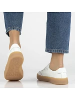 Dámske biele kožené topánky na platforme Filippo DP7543/26