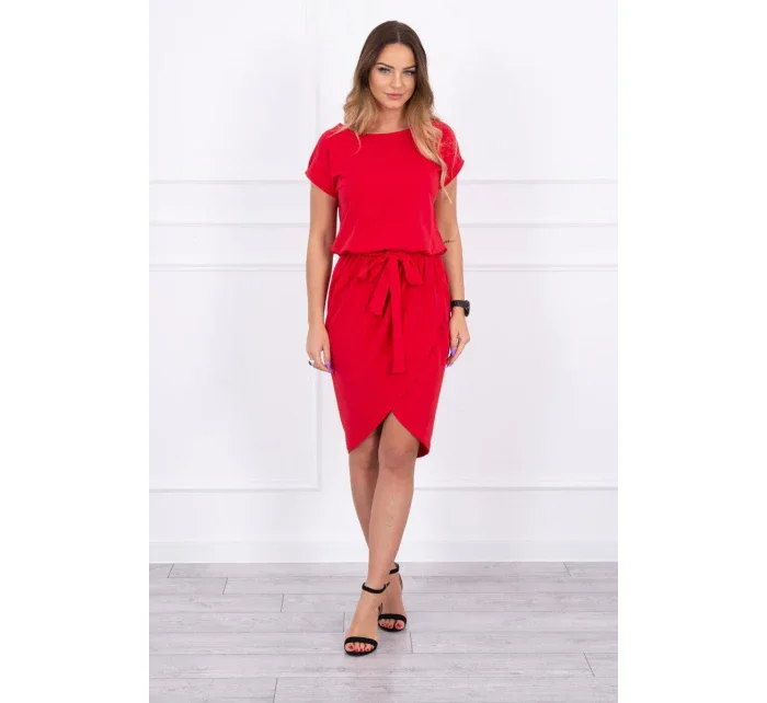 Šaty s obálkou dole červené Šaty s obálkou dole červené