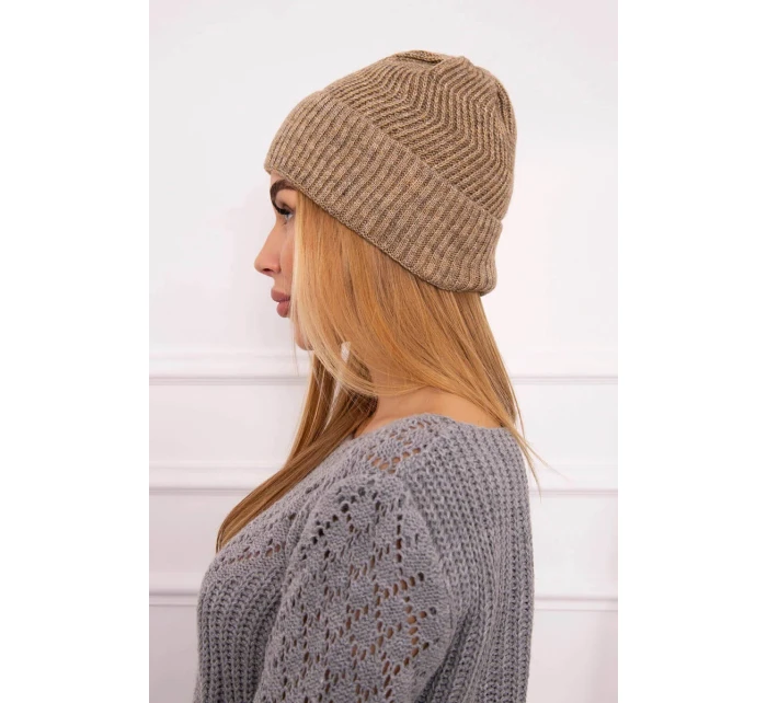 Tenká čiapka Oliwia K252 tmavo béžová