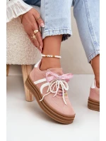 Dámské Tenisky Na Platformě S Ozdobami Růžové model 21688410 - Boto Dámské Tenisky Na Platformě S Ozdobami Růžové model 21688410 - Boto