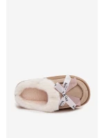 Kapcie Damskie Z Futerkiem I Kokardką Beżowe Fenella Kapcie Damskie Z Futerkiem I Kokardką Beżowe Fenella