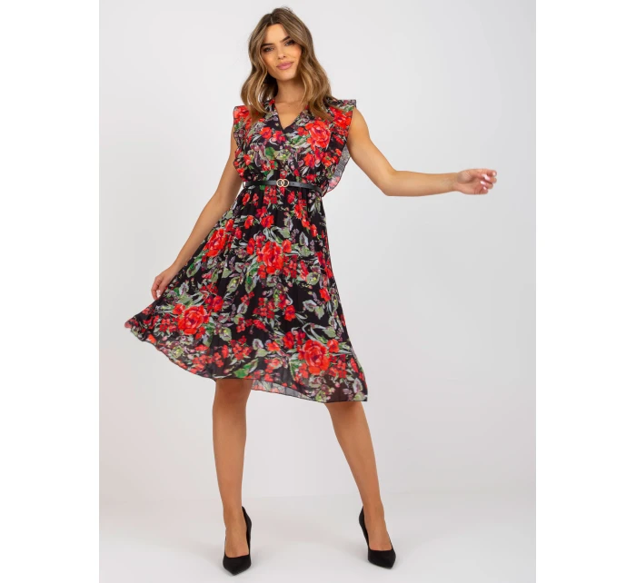 Šaty DHJ SK N13198 3.05P čierno-červené Šaty DHJ SK N13198 3.05P čierno-červené