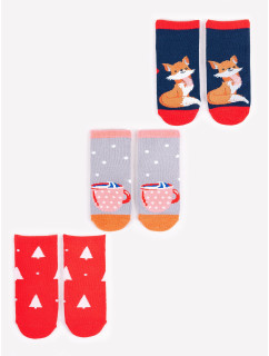 Yoclub Detské vianočné ponožky 3Pack SKA-X012G-AA00 Multicolour