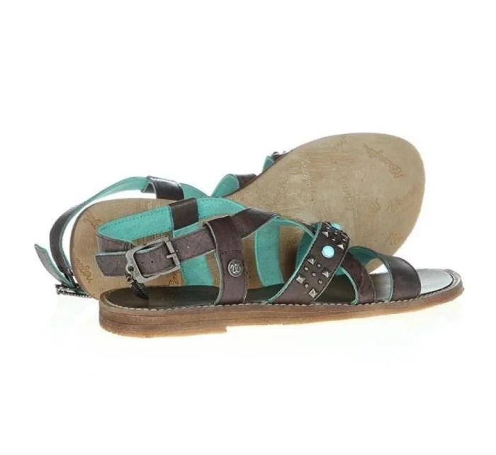 Dámske sandále Lola Lady W WL141650-30 -Tmavo hnedé s tyrkysovou - Wrangler