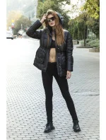 Dámska páperová bunda čierna (ag6-26)