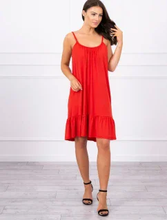 Šaty s tenkým opaskom červené