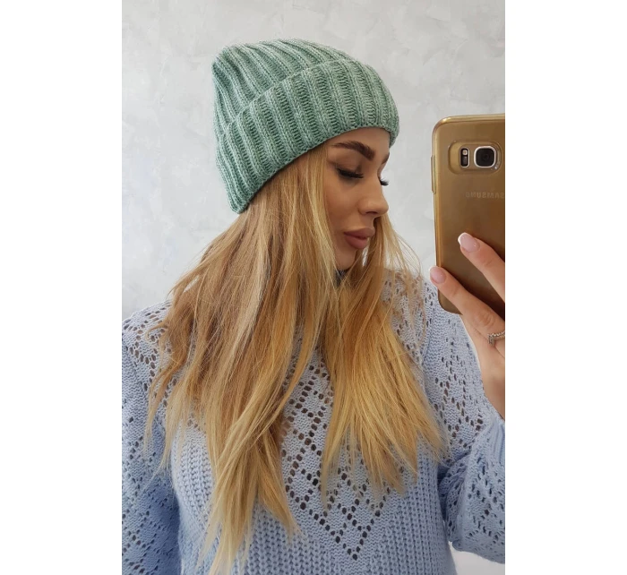 Magda K293 tmavá mätová čiapka s okrajom Magda K293 tmavá mätová čiapka s okrajom