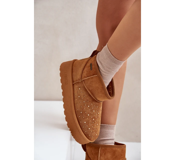 Śniegowce Ze Zdobieniem Na Platformie Big Star OO274A104 Camel Śniegowce Ze Zdobieniem Na Platformie Big Star OO274A104 Camel