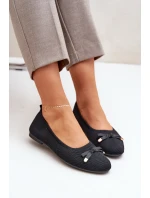 Siateczkowe Baleriny Z Kokardką Czarne Bianila Siateczkowe Baleriny Z Kokardką Czarne Bianila