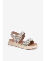 Materiałowe Sandały Damskie Na Platformie Beżowe Leriot Materiałowe Sandały Damskie Na Platformie Beżowe Leriot