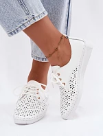 Dámske kožené topánky Acorn White Softie Semi