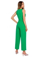 M679 Overal bez rukávov s opaskom a sponou - cukrovo ružový