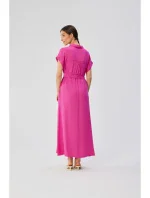 model 19647433 Viskózové maxi košilové šaty lila - STYLOVE