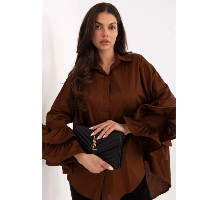 Košeľa s dlhým rukávom model 222314 Taliansko Moda Košeľa s dlhým rukávom model 222314 Taliansko Moda