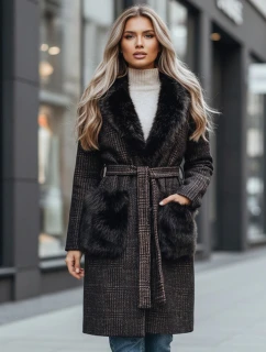 Dámsky hnedý kožuch FashionStreet TY5229z