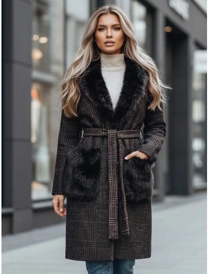 Dámsky hnedý kožuch FashionStreet TY5229z